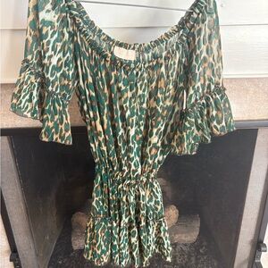 Leopard Print Off-Shoulder Mini Dress